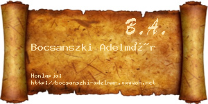 Bocsanszki Adelmár névjegykártya